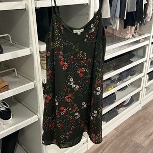 Green floral midi dress, never worn